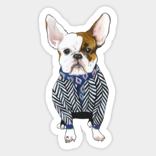 Serge the sad french bulldog Sticker